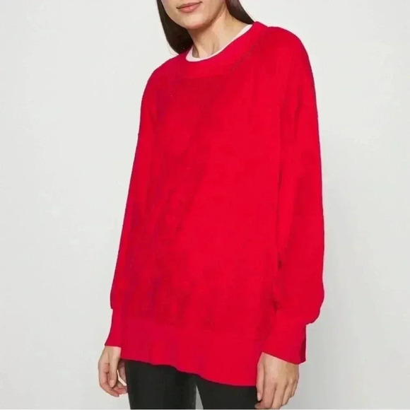 New Aerie Cozy Red Good Vibes Sweatshirt Pullover size S/M - Picture 3 of 4